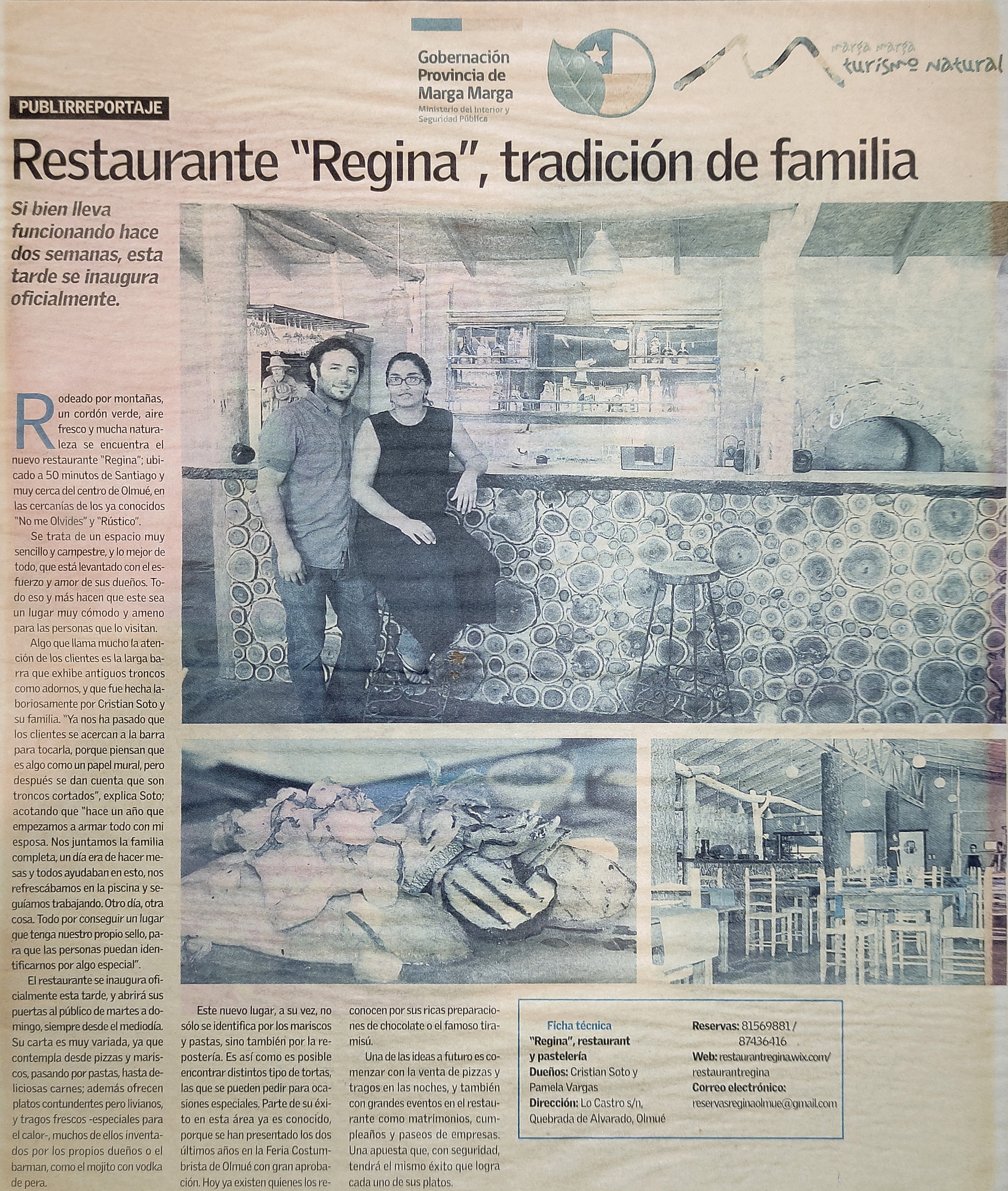 Aparicion en periodico local